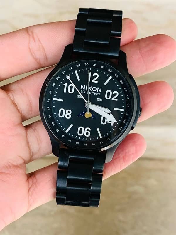 Nixon Ascender Moonphase Men’s Original $$ Black Watch 42mm Dial Size 3