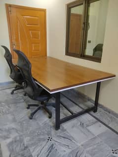 Workstation Table (8x4) with Wooden Partitions