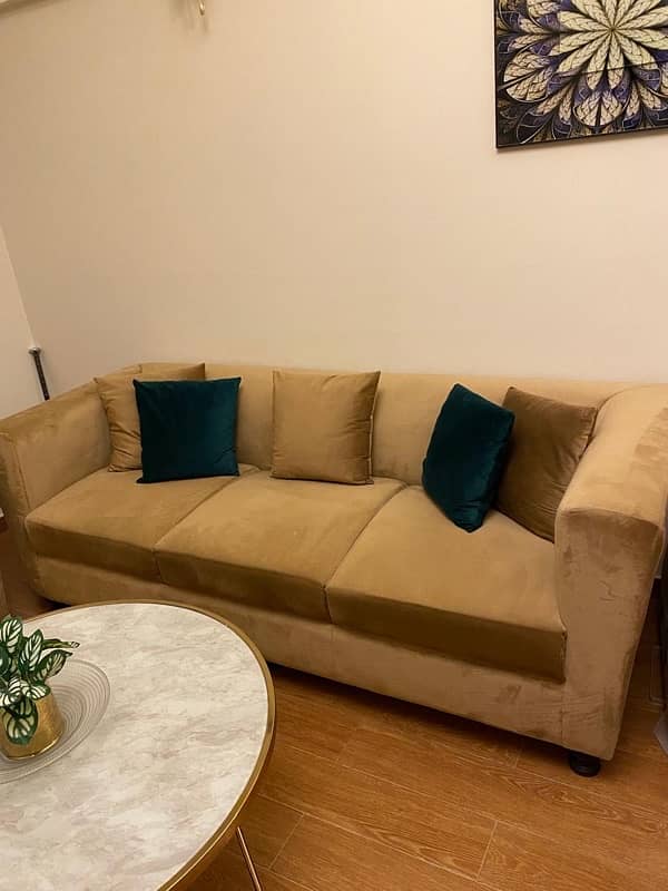 5 Seater Sofa Set with golden cushions only 0