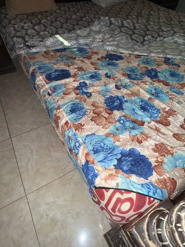 furniture for sell Bed with Mattress dressing table and 2 side drawer 2