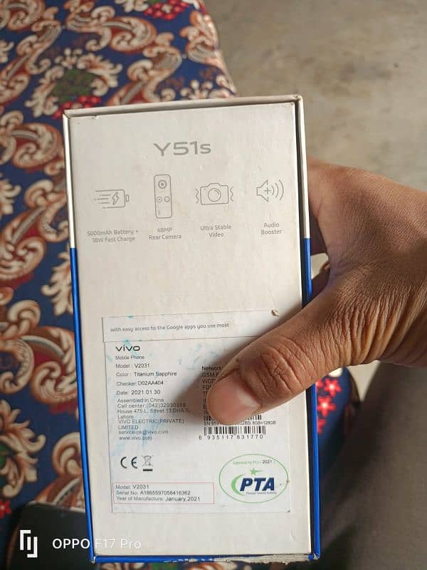 vivo y51s lush condition 10/9 contact 03256473420/03116085305 0