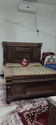 chinot bed and medicare matres and dressing table and 2 site table