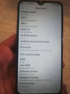 vivo y93 6gb 128 GB non pta