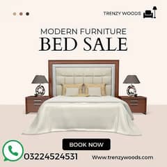 bed set - king size bed - double bed - wooden bed - poshish bed - bed