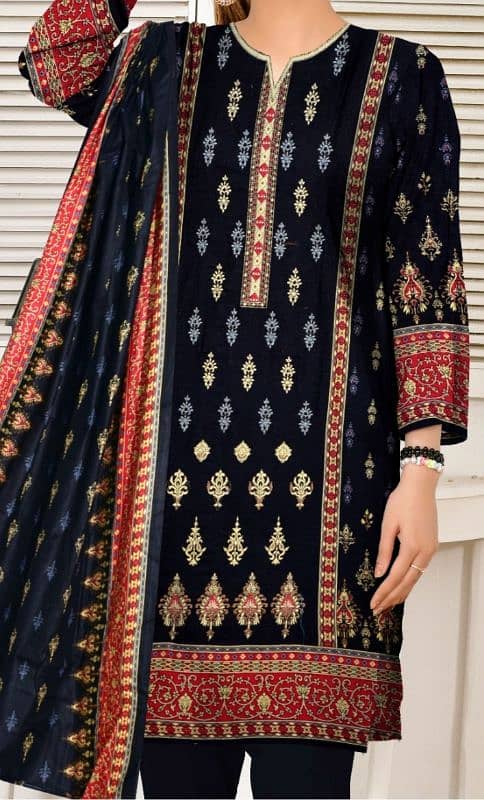 Elegant Khaddar - Dhank 3 Piece Suit Winter Collection's 6