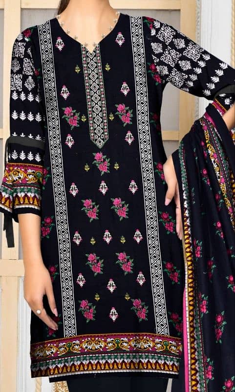 Elegant Khaddar - Dhank 3 Piece Suit Winter Collection's 8