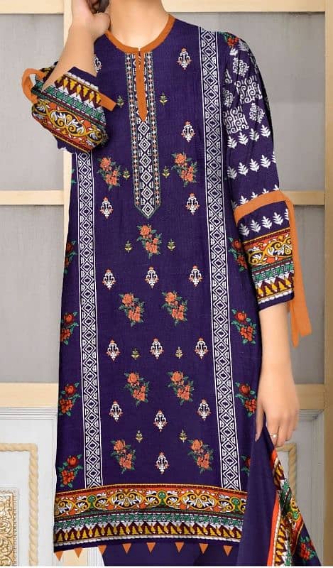 Elegant Khaddar - Dhank 3 Piece Suit Winter Collection's 9