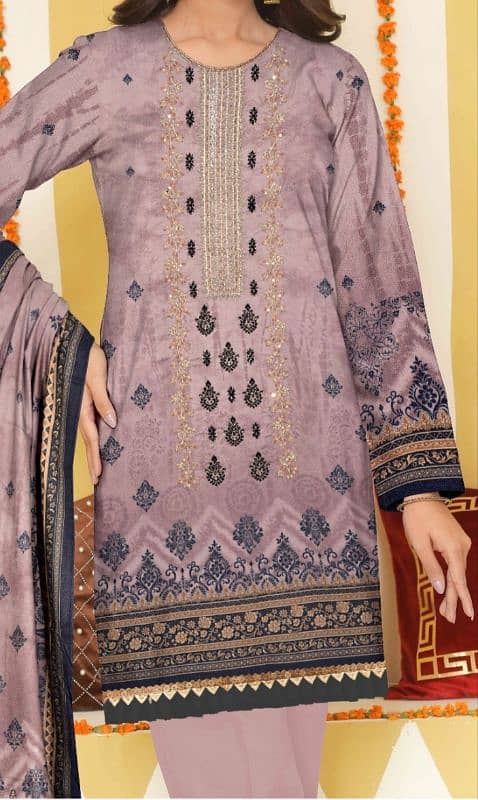 Elegant Khaddar - Dhank 3 Piece Suit Winter Collection's 15