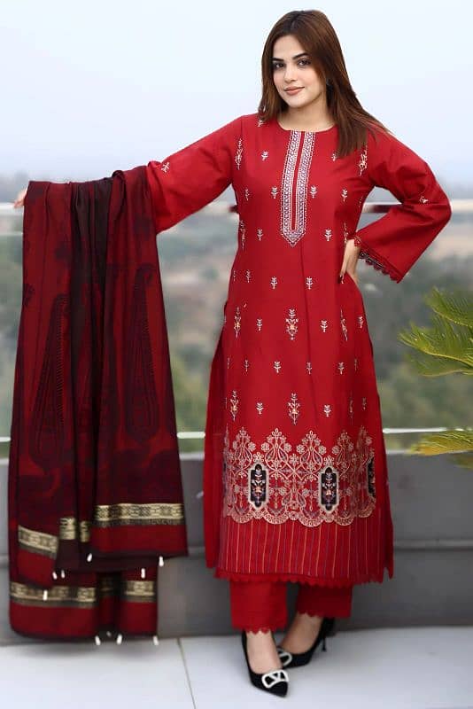 New Women,s Clothing 3-piece Suit Khaddar 1