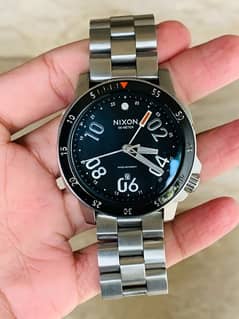 Nixon SWISS Ranger GMT 1 Jewel Dual Time Watch 44mm Black/Steel 9/10