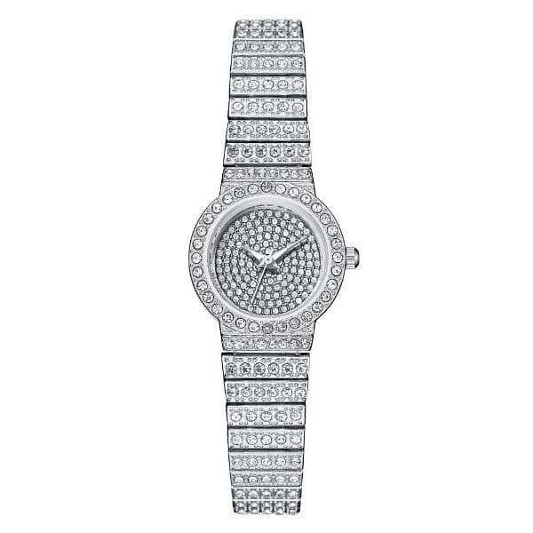 New round full diamonds ladies watch 1