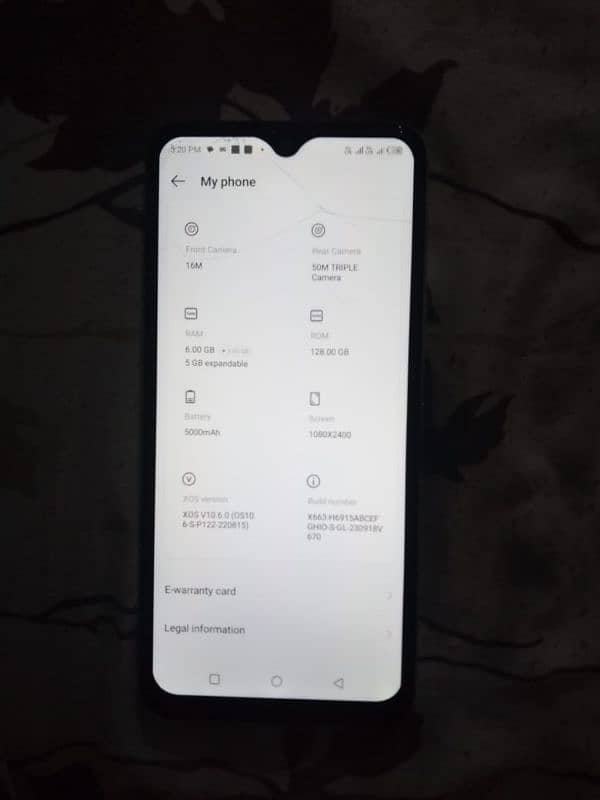 infinix not 11 Ram6+3+ memory128GB 6