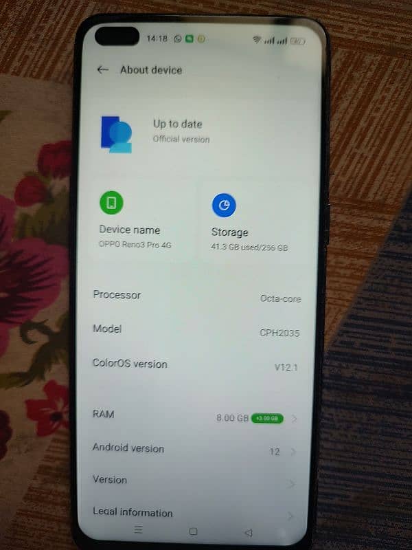 Oppo Reno 3 Pro with IMEI MATCH BOX ( 8+3/256 GB ) 1