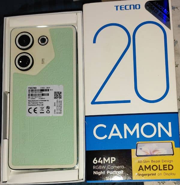 Tecno Camon 20 Art Edition with complete box | 8+8 GB, 256 GB| 10/10 2