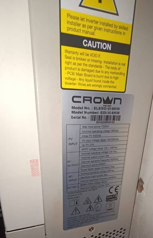 Crown Elego 6KW Hybrid Inverter 1