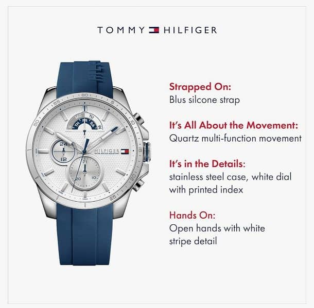 Tommy Hilfiger Men’s Quartz Grey Silicone Strap Grey Dial 42mm Watch 1