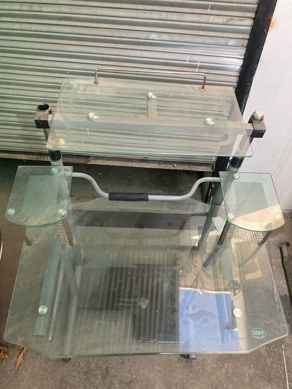 Computer Glass Table with free office chair 1