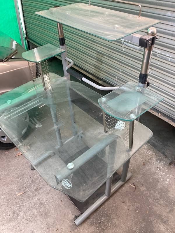 Computer Glass Table with free office chair 2