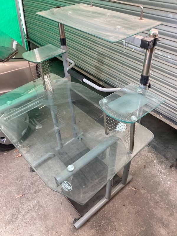 Computer Glass Table with free office chair 3