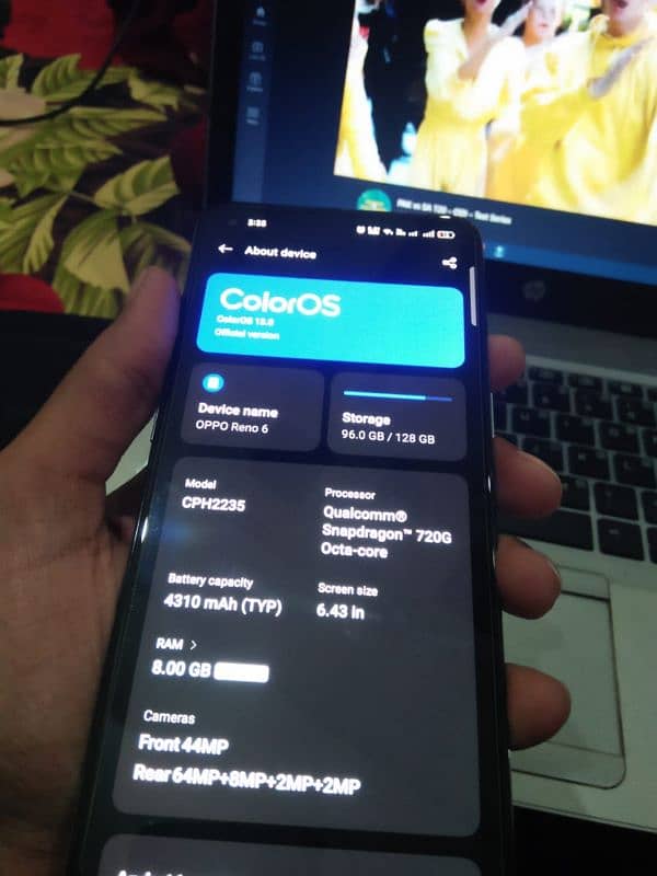 Oppo Reno 6 for Sale 8/128 Lush Condition 5