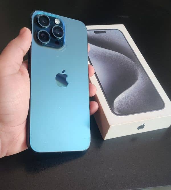 Brand New iphone 15 pro max 256 gb factory unlocked blue titanium box 0