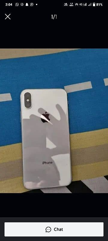 iPhone x 256 GB waterpack phone ha batri health 77% ha taming achi ha 1