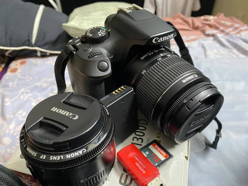 Canon 1300d with 18-55 & 50mm Lens with Box 2