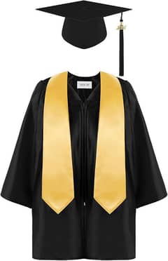 children kids graduation gown cap stole and tussle