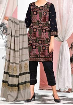 Elegant Dhank Suit With Fancy Multani Shawl