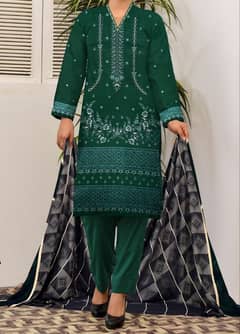 3 Pcs Women Suit / Dhank Fabric / Fancy Multani Shawl