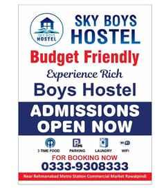 Sky boys Hostel Rehmanabad Metro station Rawalpindi