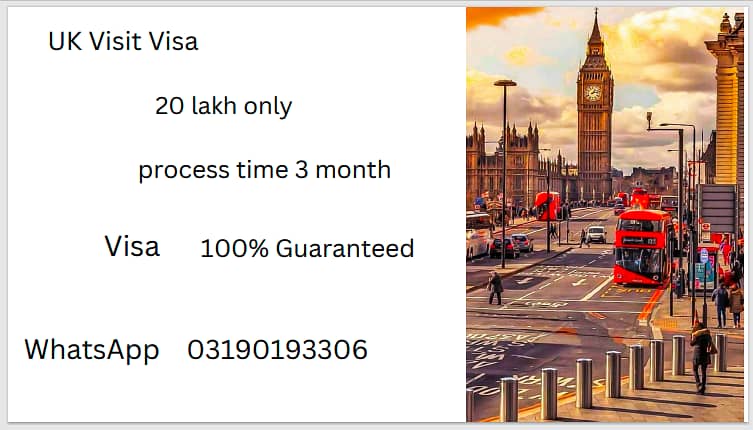 100% Legal UK Visit Visa Process Time 3 Month    WhatsApp 03190193306 0