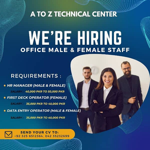 WE ARE HAVING MALE & FEMALE STAFF | we Need Office Staff | Office job 0