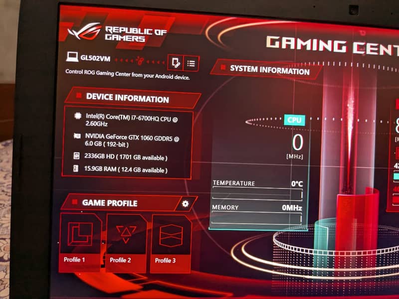 Selling Gaming Laptop with 1060 6gb - Asus ROG gl502vm 7