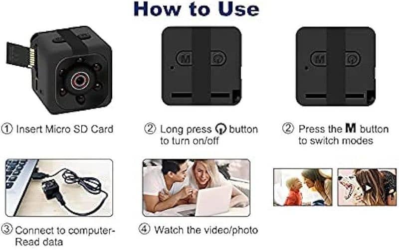 mini clear vision camera with one 32 gb SD card and USB reader 0