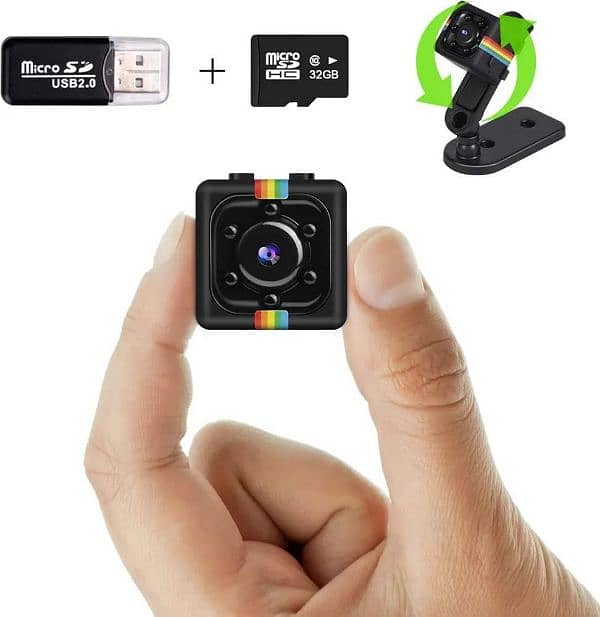 mini clear vision camera with one 32 gb SD card and USB reader 3