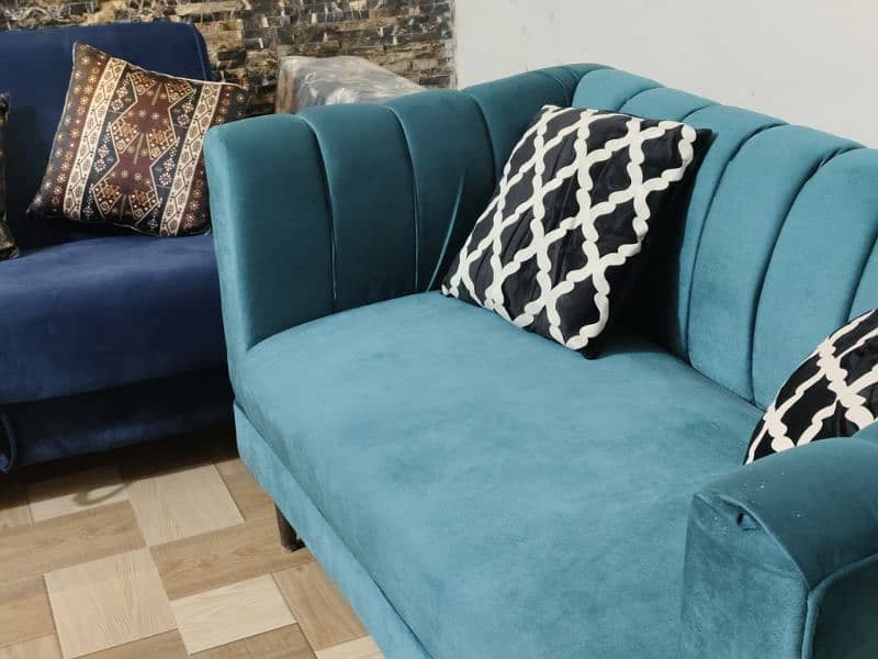 Sea Green Velvet Sofa 2