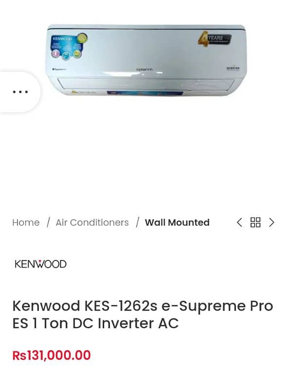 Kenwood Ac 1.0 ton Heat&Cool DC invrter 60% energy saver Work Upto 50C 1