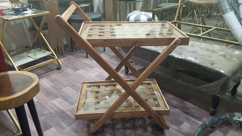 Stylish wooden tea trolly 3