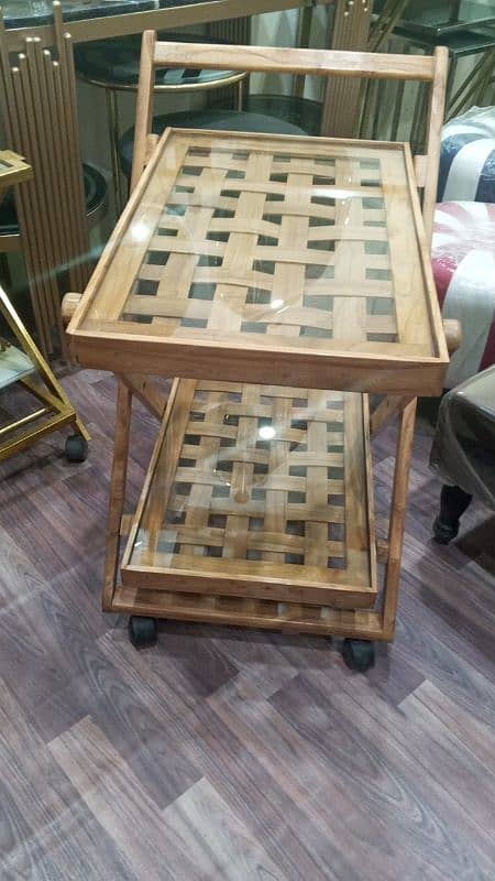 Stylish wooden tea trolly 4