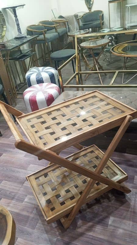 Stylish wooden tea trolly 5