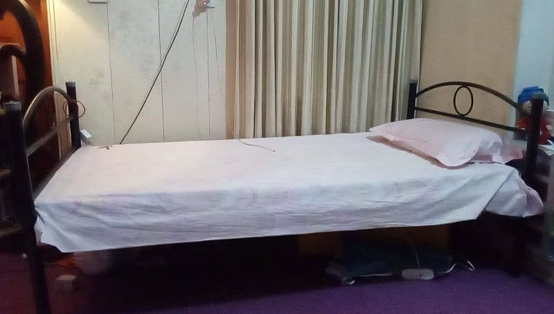 metal single bed with mattress 0