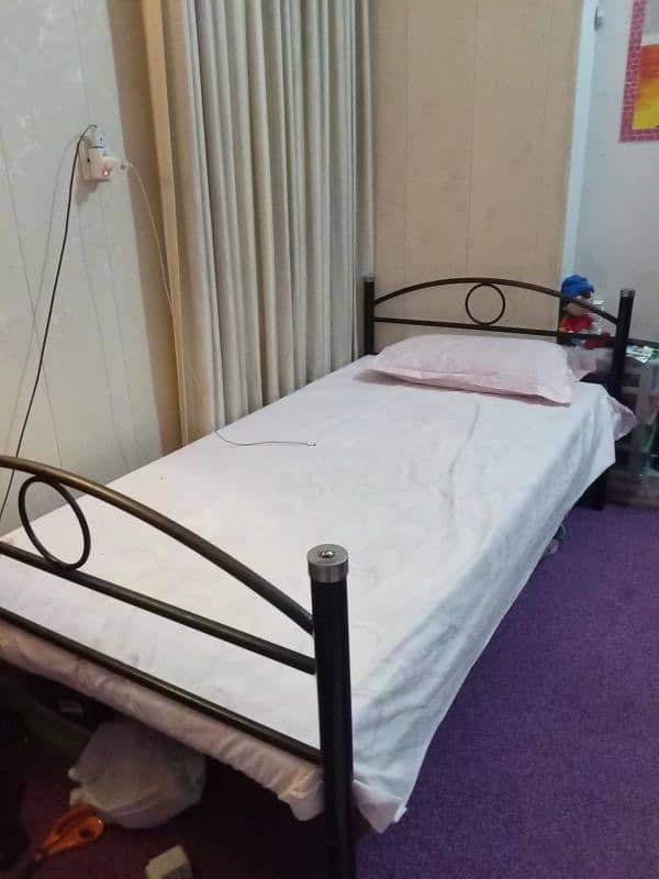 metal single bed with mattress 2