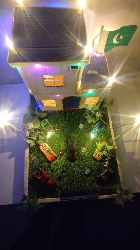 cardboard house with grass carpet artifial 1