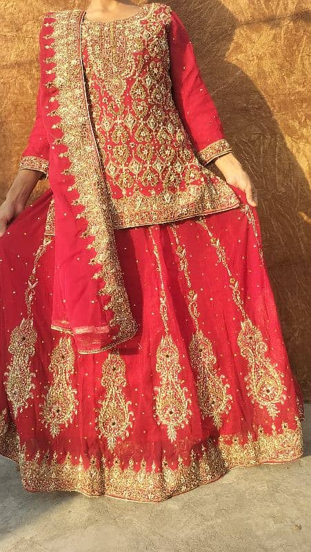 bridal dress . red color. 1