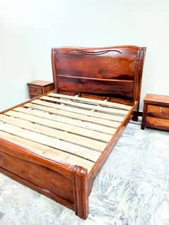 New Bed set solid Sheesham Wood bed side table dressing king size