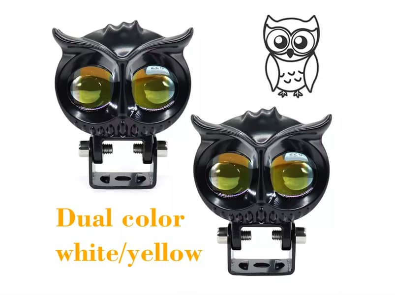 Owl Bike Fog White Yellow Dual Light With Dual Flasher 1