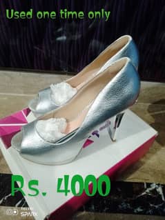 Silver colour bridal heels ! Stylo brand