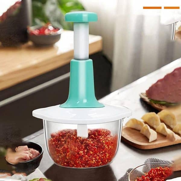 Manual Hand Push Chopper | Multi-functional Vegetable Meat Grinder, G 0