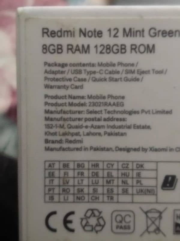 Redmi xiaomi note 12 128/8 6